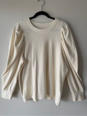 Madewell Cream Textured Crewneck Sweater